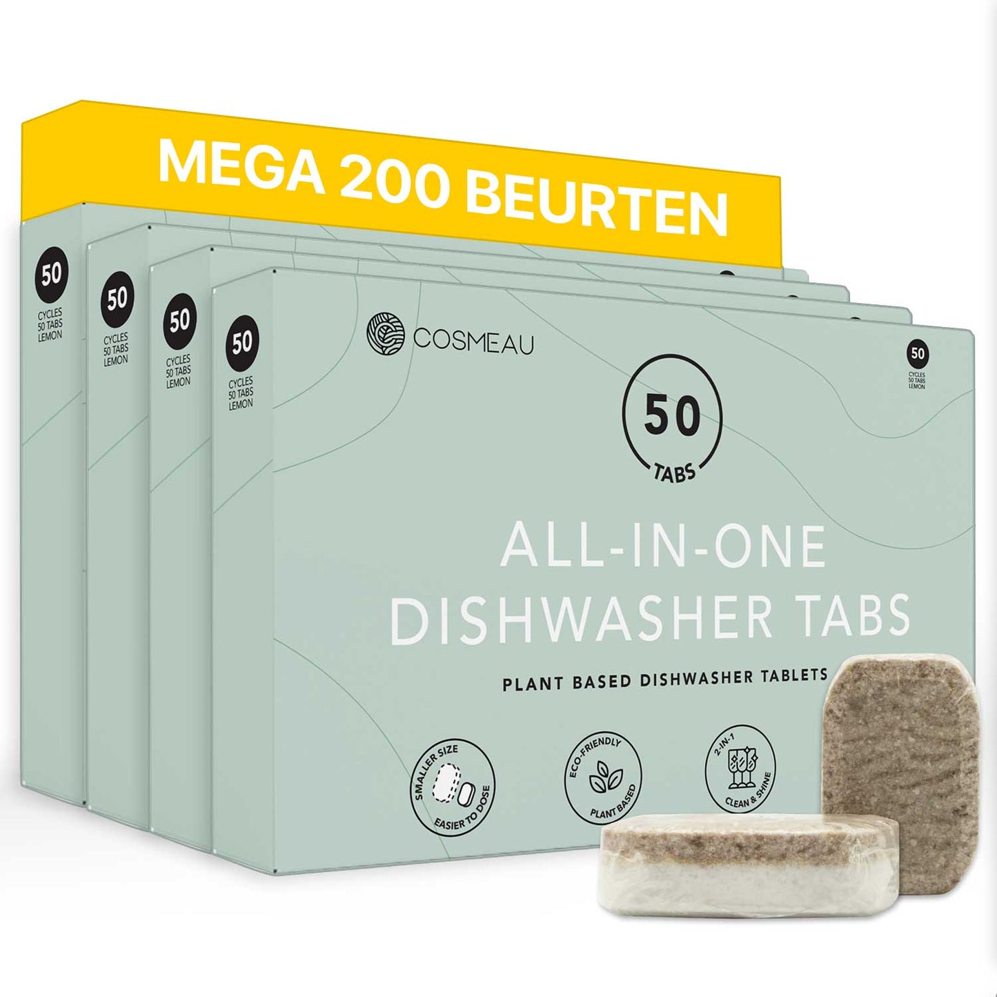 Mega Value Dishwasher Tablets 4x50 Plant-Based