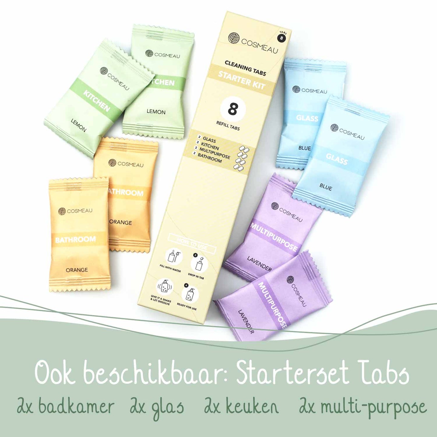 Schoonmaakset - Mat Glazen Spuitflessen