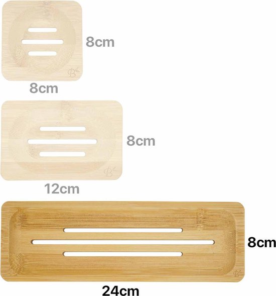 Bamboozy Shampoo Bar Soap Dish L for 3 Shampoo Bars - Conditioner Bar Body Bar Shampoo Bar - Bamboo Soap Holder Tray