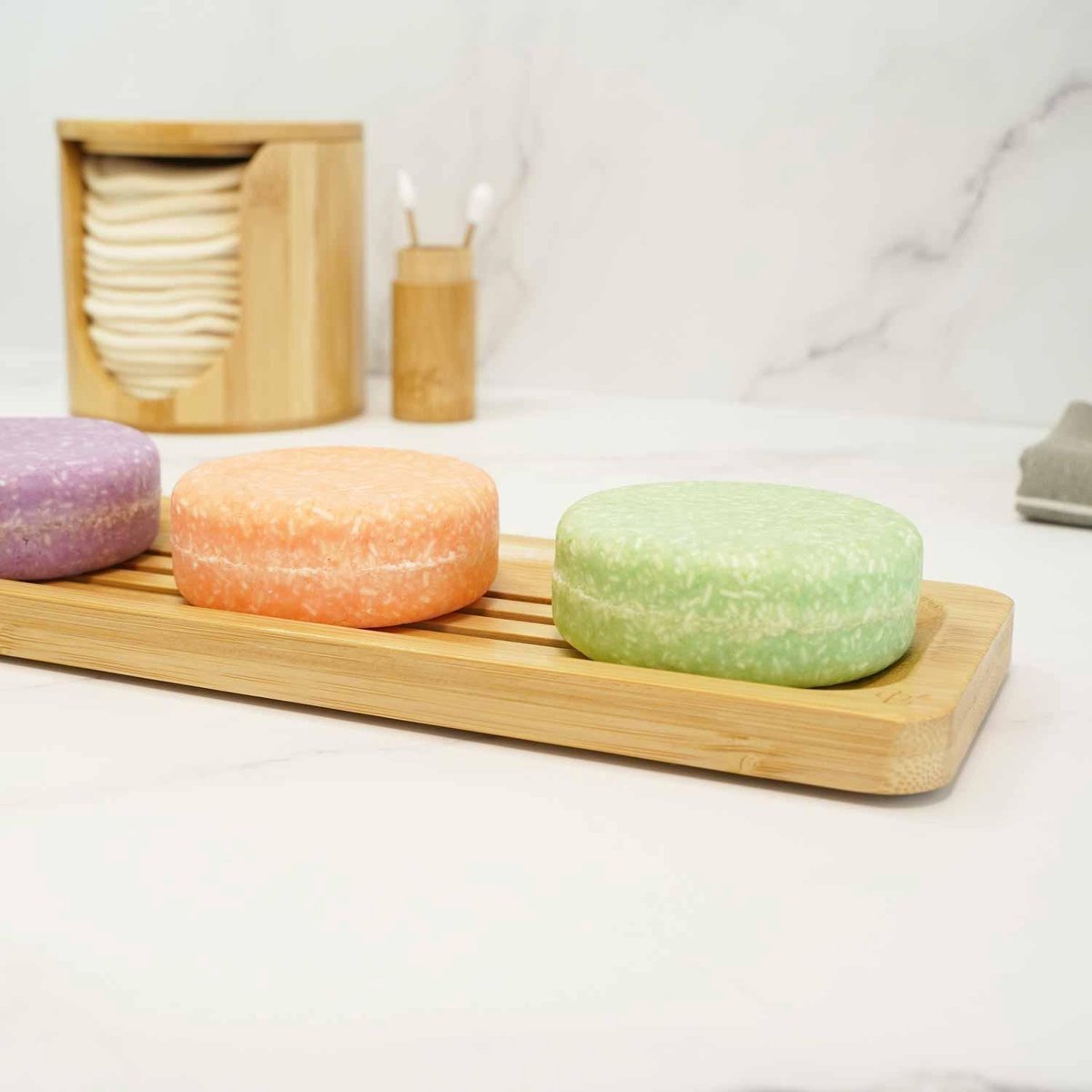 Bamboozy Shampoo Bar Soap Dish L for 3 Shampoo Bars - Conditioner Bar Body Bar Shampoo Bar - Bamboo Soap Holder Tray