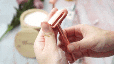 Safety Razor Rose Gold + 20x Blades for Women Stainless Steel