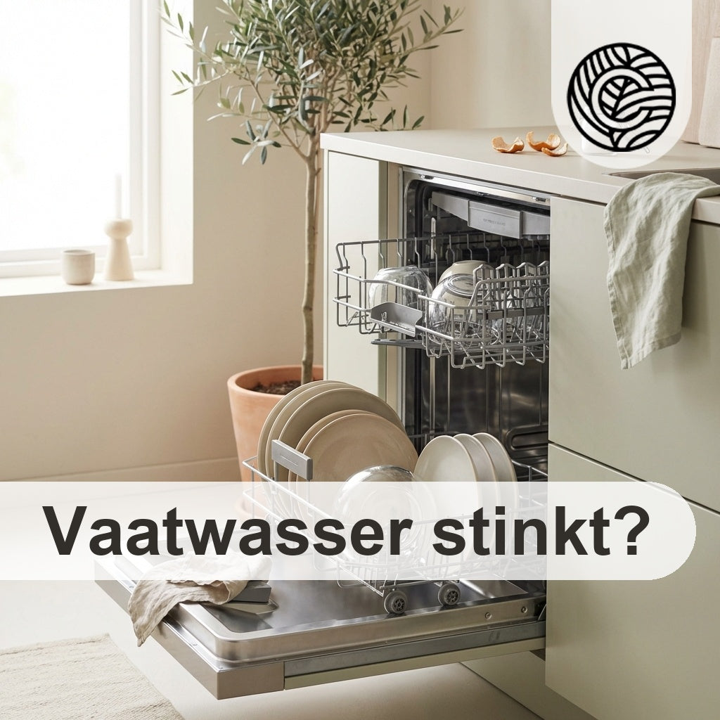 Vaatwasser stinkt? blog afbeelding met gecorrigeerde Cosmeau template