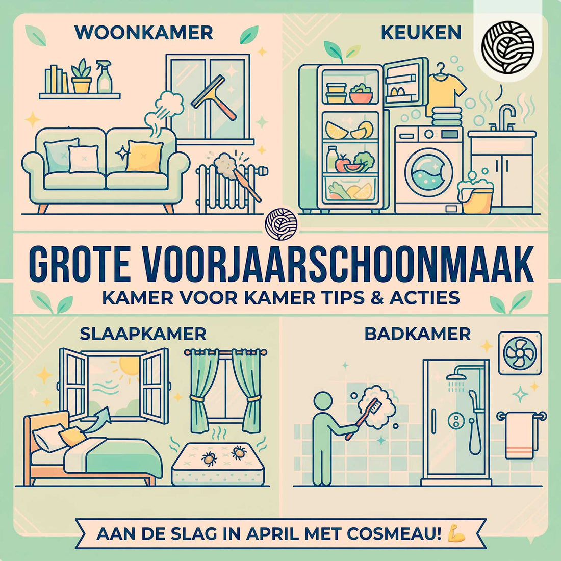 Voorjaarsschoonmaak 2026: de ultieme gids per kamer