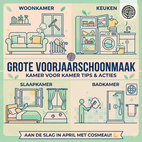 Voorjaarsschoonmaak 2026: de ultieme gids per kamer