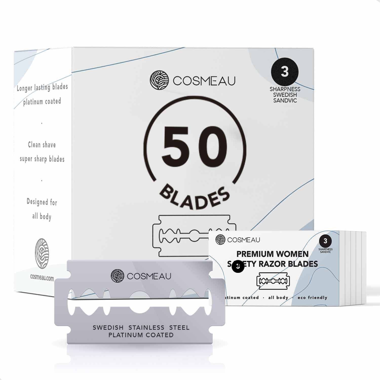 Cosmeau Safety Razor Blades Blue Extra Sharp