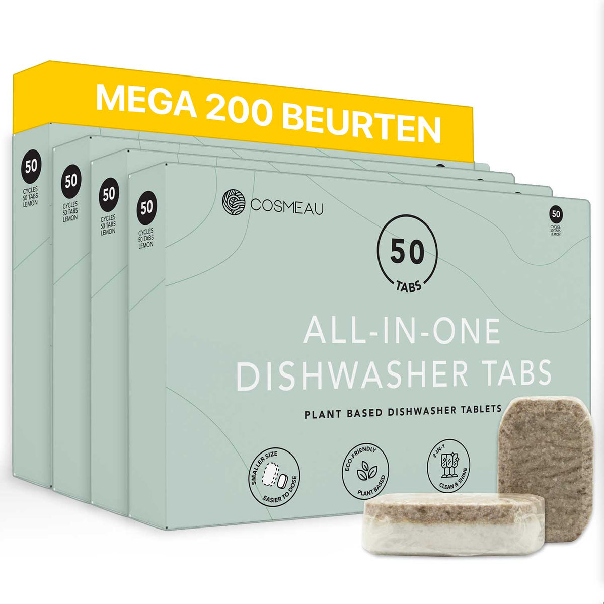 Megavoordeel Dishwasher tablets 4x50 Plant-based