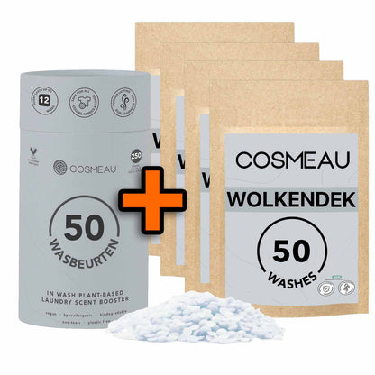 3+2 Bundel Wolkendek Geurbooster Geurparels Wasparfum 250 wasbeurten