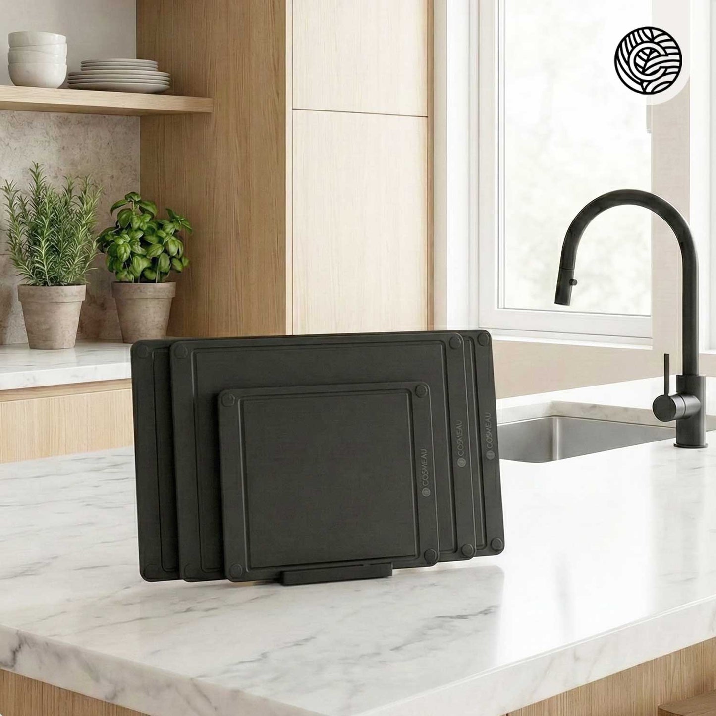 Snijplank Set 3 Stuks met Houder