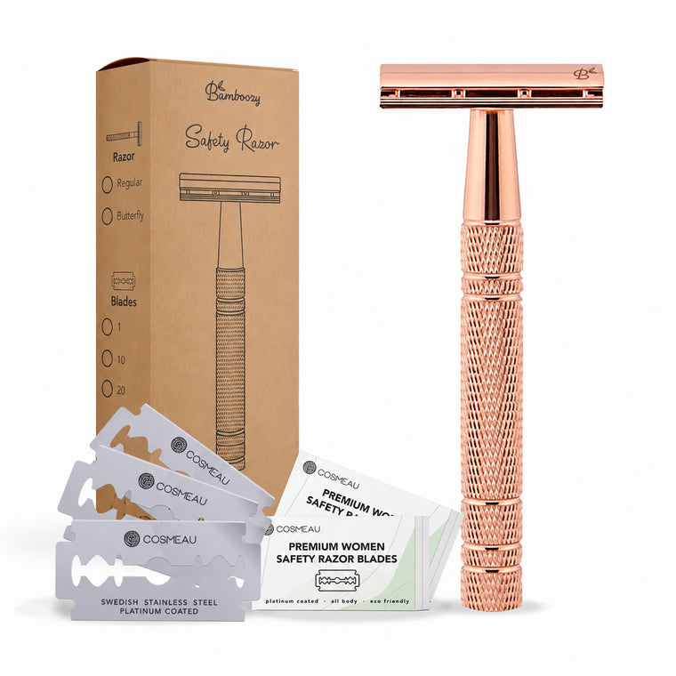 Bamboozy Safety Razor Glossy Rose Gold Aluminium