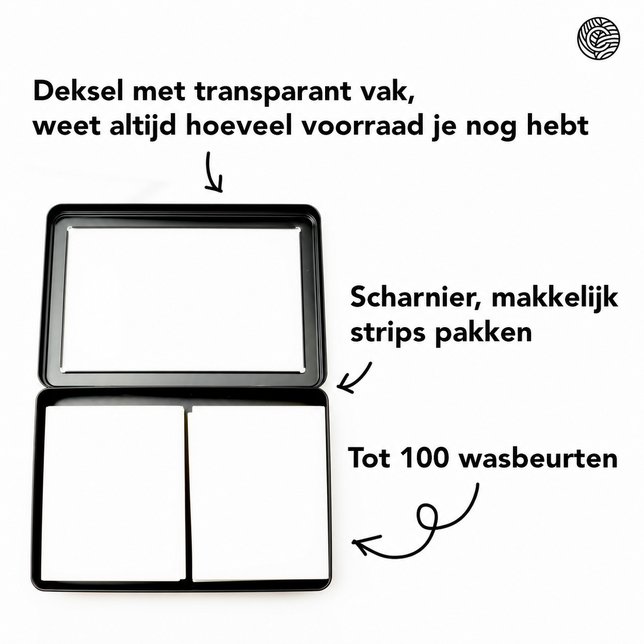 Cosmeau zwarte bewaardoos tot 100 wasbeurten