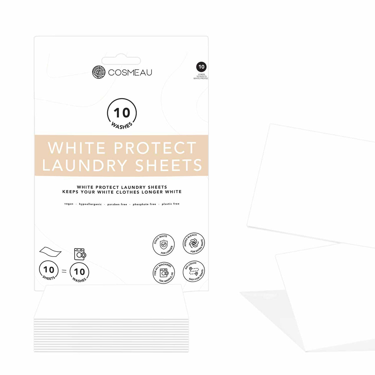 Farbbooster Weiß NUR FÜR VOLLSTÄNDIG WEISSE WÄSCHE (Kein Waschmittel): Weiße Wäsche White Protect Strips