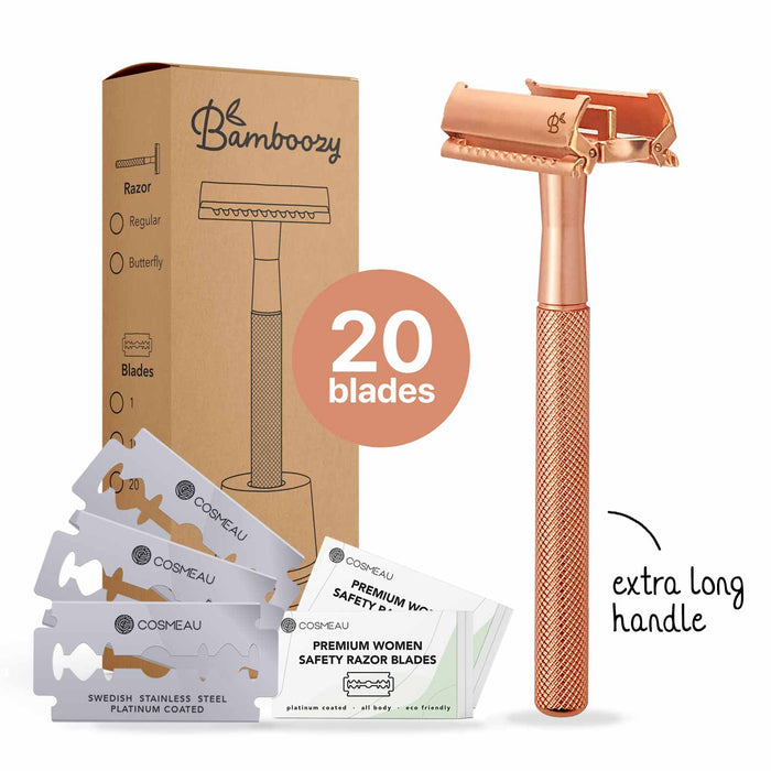 Bamboozy Safety Razor Butterfly + 20x Platinum Klingen