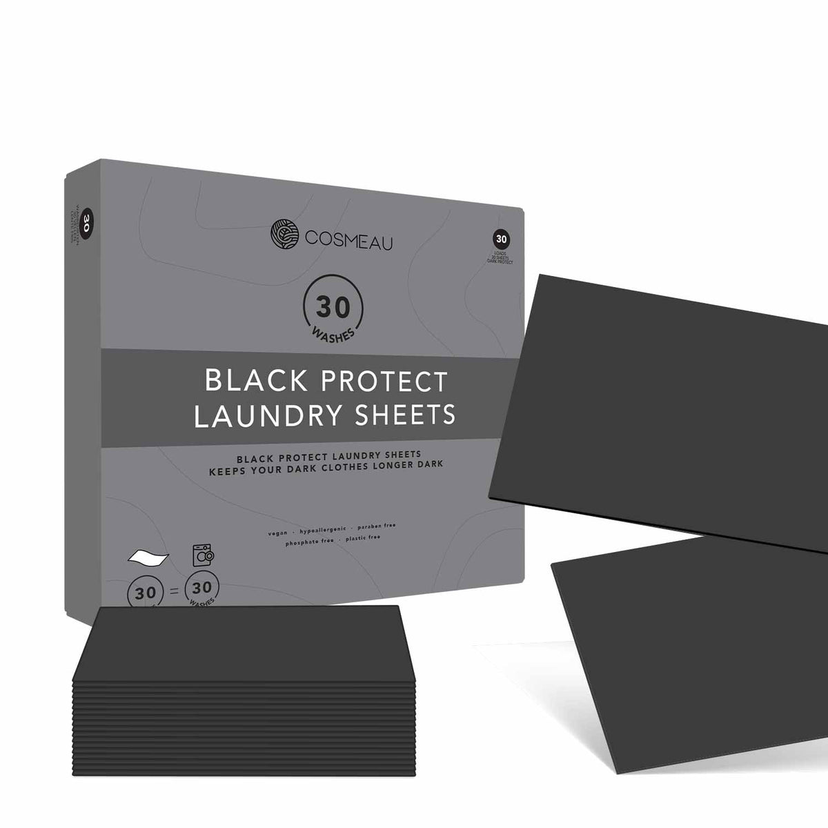 Colour Booster Black ONLY FOR PURE BLACK LAUNDRY (No Detergent): Black Dark Wash Color Protect Sheets
