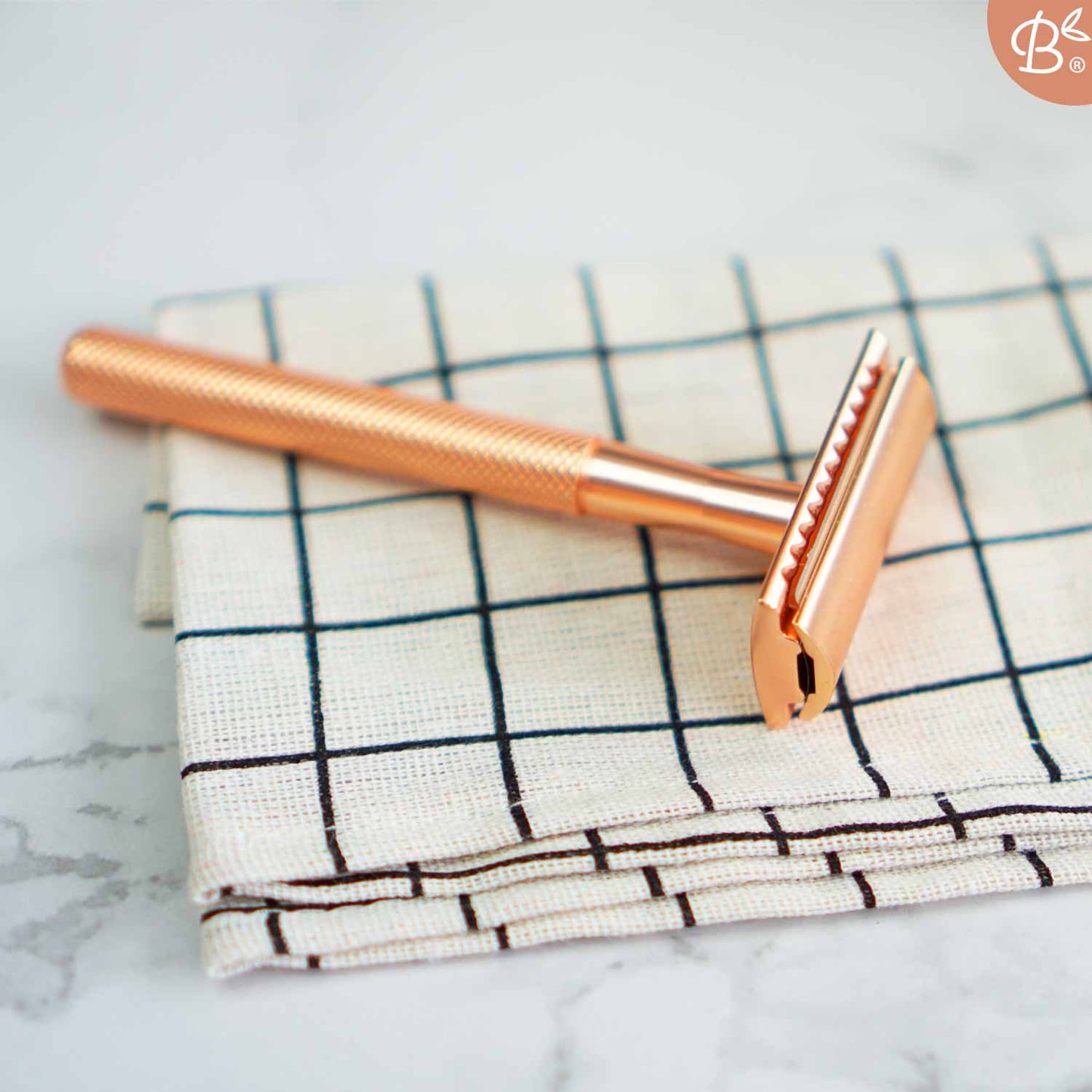 Safety Razor Rose Gold + 20x Blades for Women Stainless Steel