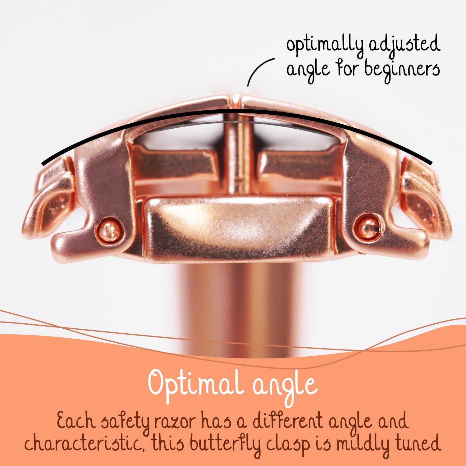 Safety Razor Butterfly Rose Gold with Stand · 20x Platinum Blades