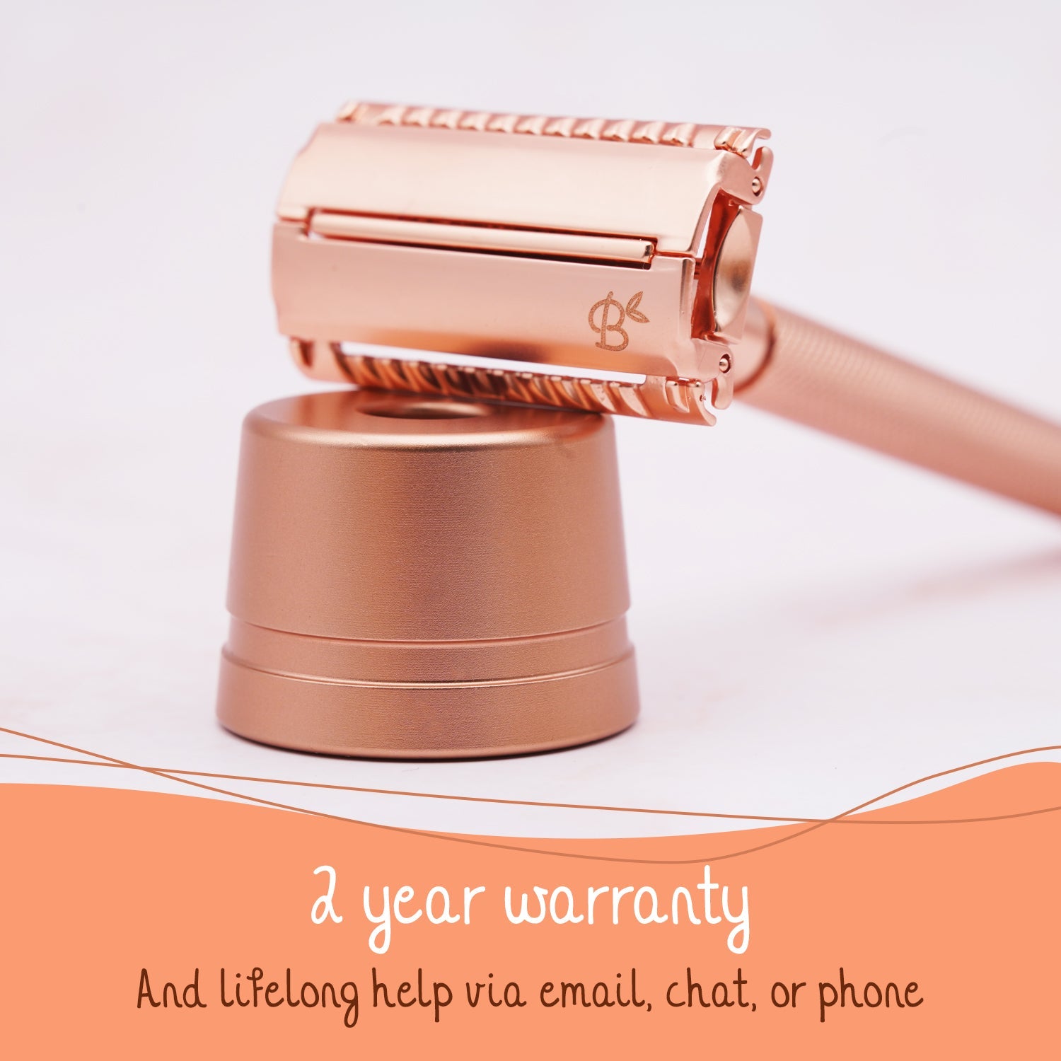 Safety Razor Butterfly Rose Gold with Stand · 20x Platinum Blades