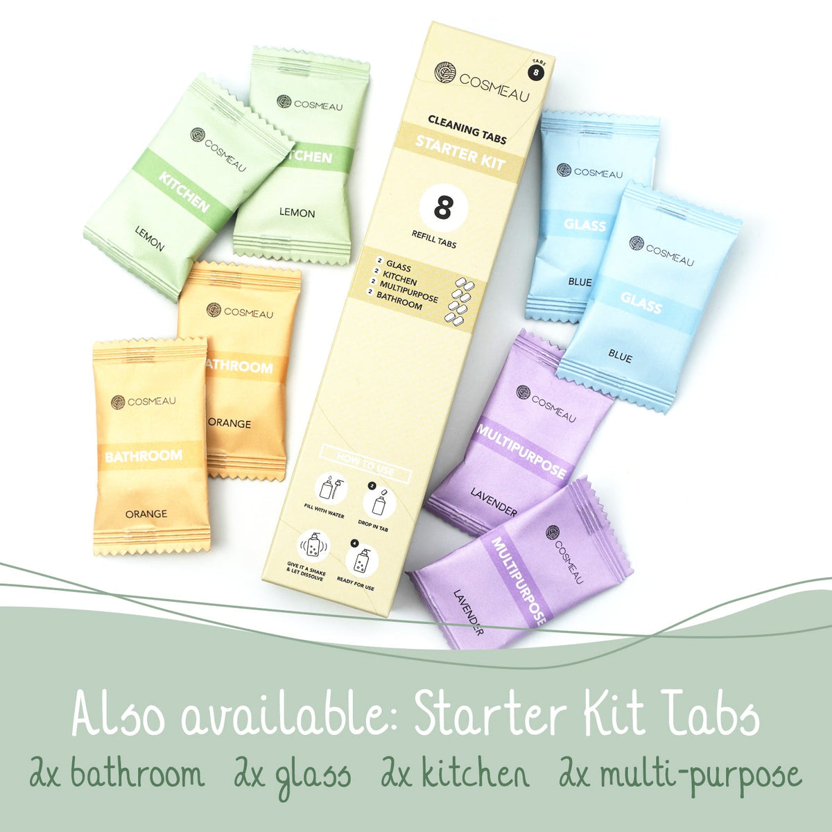 Cosmeau Glass Cleaning Tabs Refill 6 Pieces