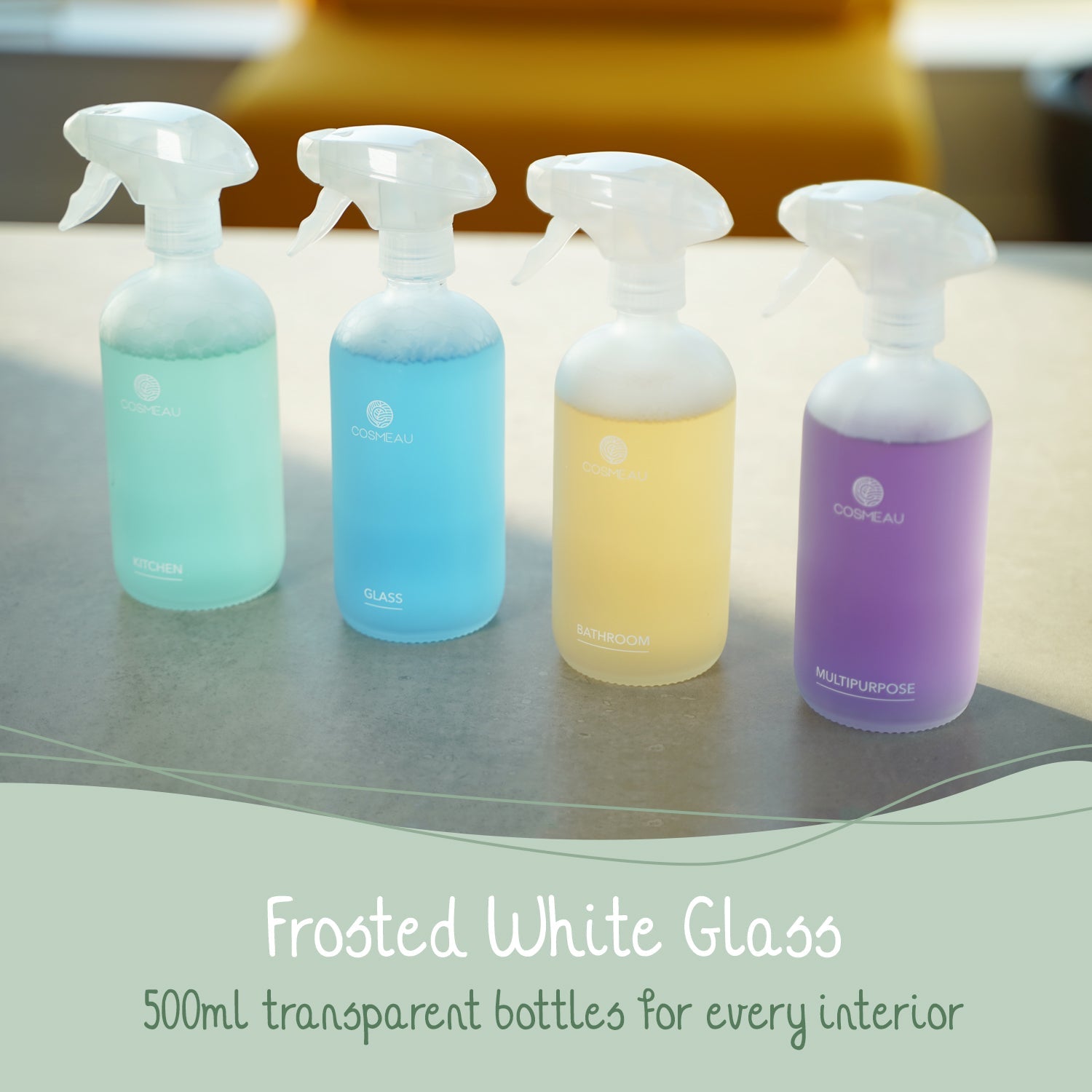 Cosmeau Bathroom Spray Bottle Frosted White