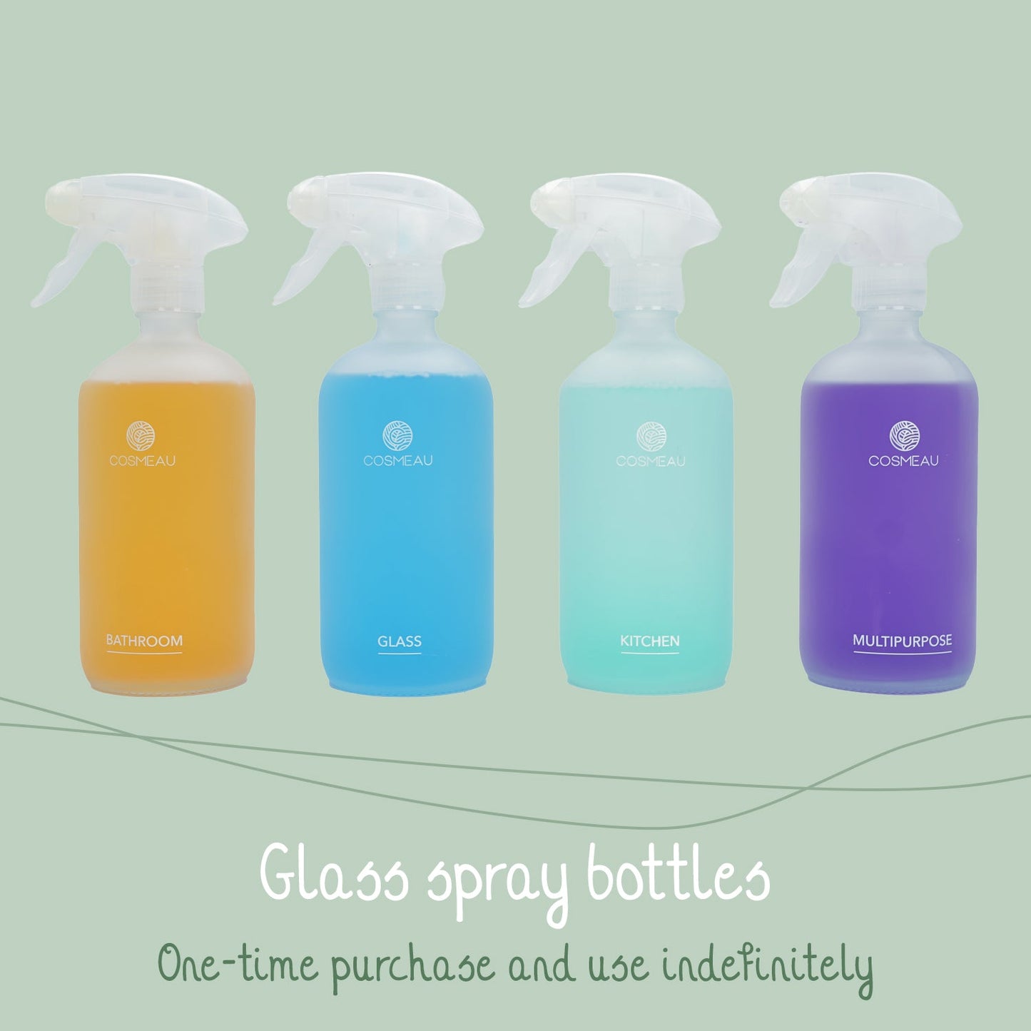 Cosmeau Bathroom Spray Bottle Frosted White