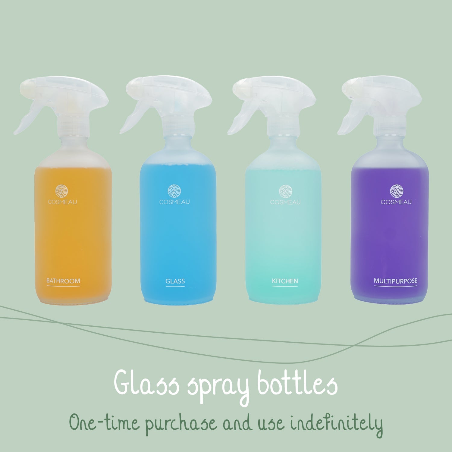 Cosmeau Bathroom Spray Bottle Frosted White