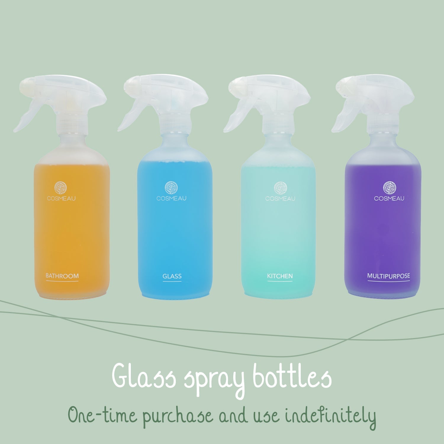 Cosmeau Glass Spray Bottle Frosted White