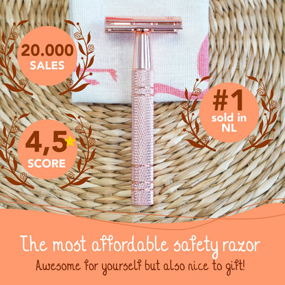 Safety Razor Glossy Rose Gold Aluminium