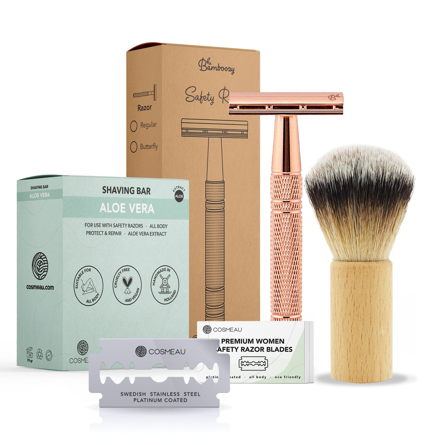 Starter Kit Safety Razor Rose Gold Aluminium