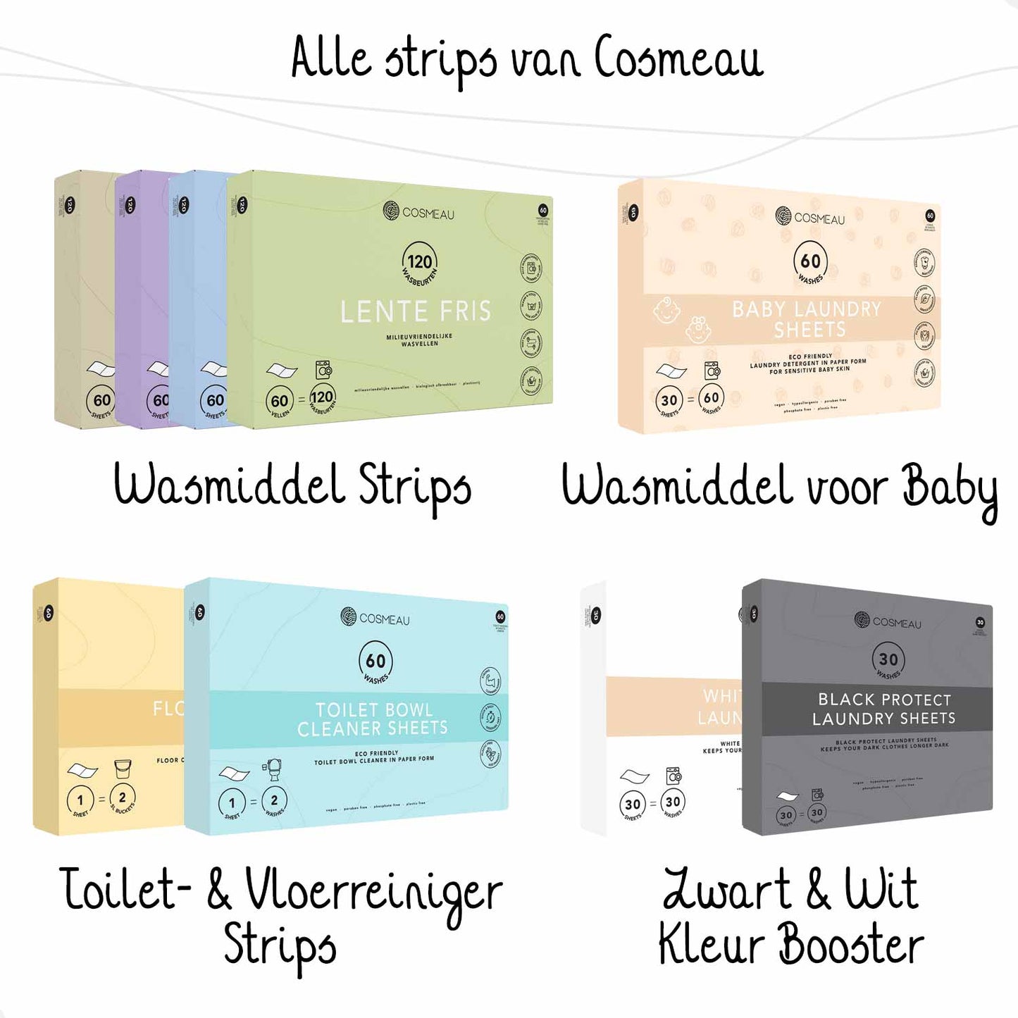 Kleurbooster Wit ALLEEN VOLLEDIG WIT WASGOED (Geen Wasmiddel): Witte Was White Protect Strips