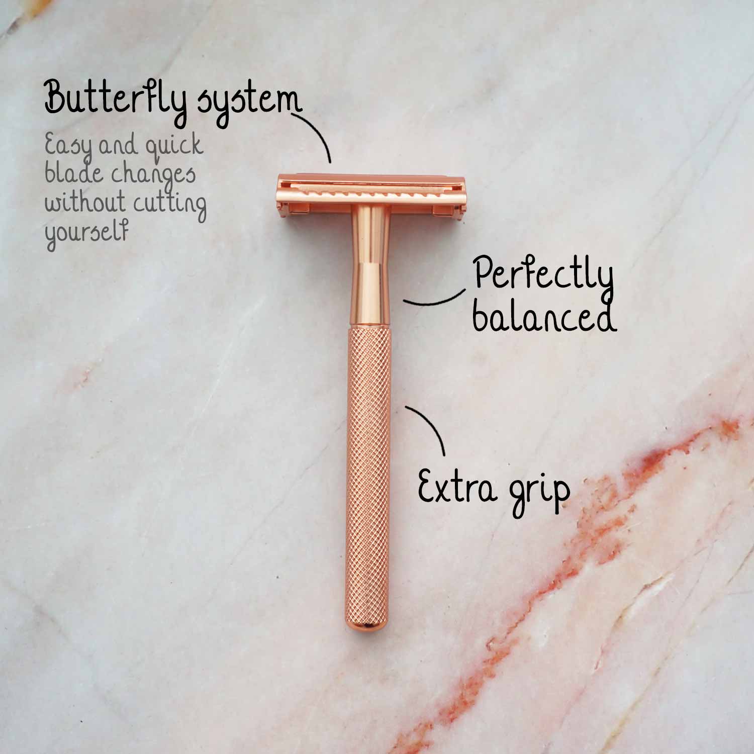 Safety Razor Butterfly + 20x Platinum Blades